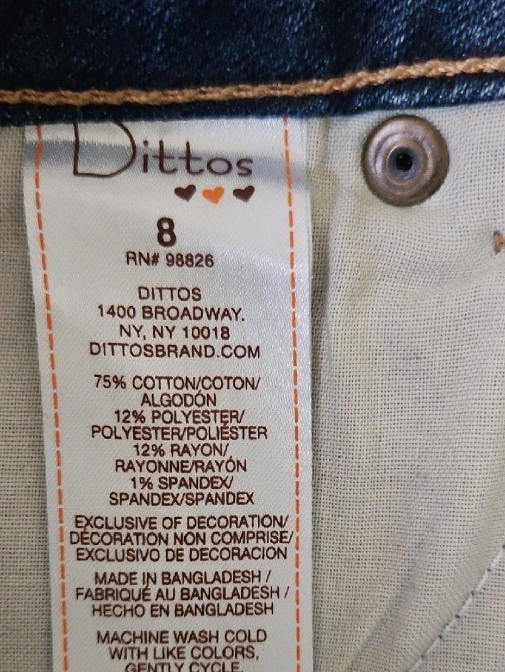 Dittos- Floral Embroidered Jeans - Size 8 - Picture 10 of 10